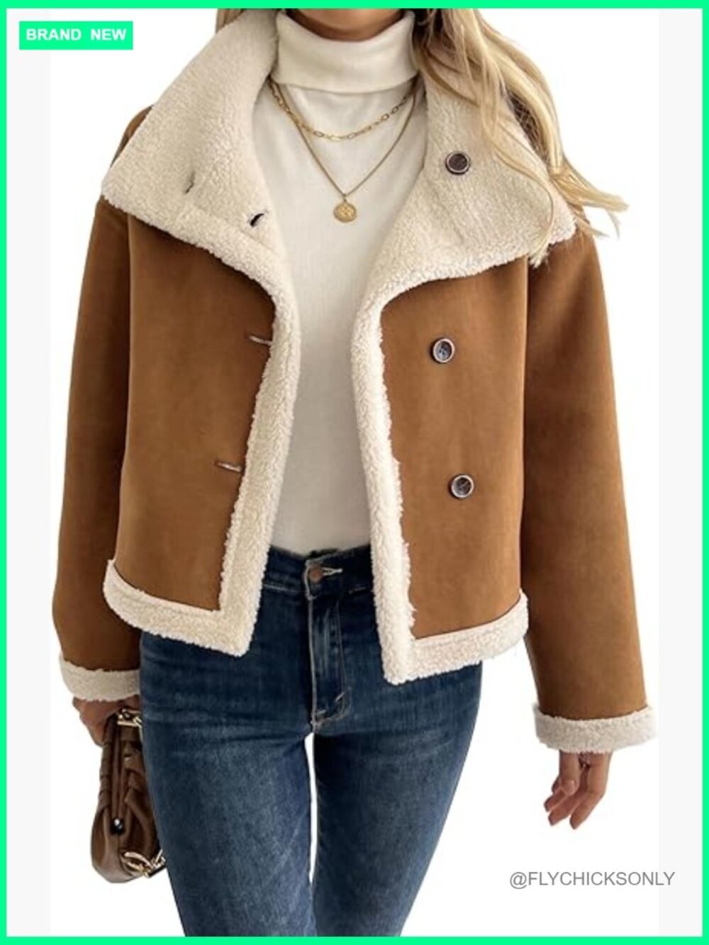 Reversible Faux Shearling Faux Suede Jacket Short Coat Casual Outerwear